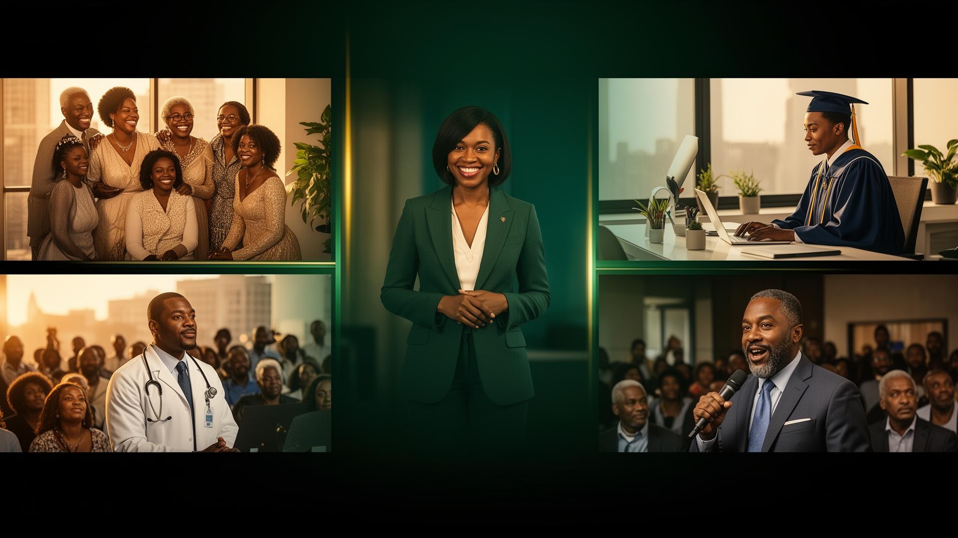 Black families, entrepreneurs, students, healthcare professionals, and community leaders